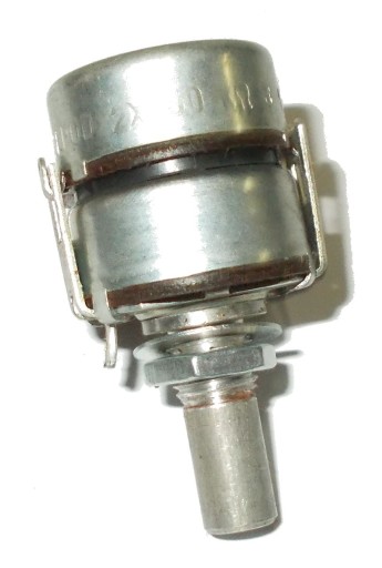 POTENCJOMETR OBROTOWY TELPOD 2x 100k B oś 16