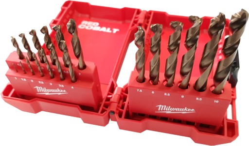 MILWAUKEE WIERTŁA DO METALU 19szt KOBALTOWE HSS-G 1-10MM 4932352470