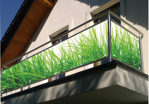 Osłona balkonowa dekoracja na balkon ZIELONA TRAWA NATURA na wymiar