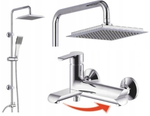 BATERIA WANNOWA RUCHOMA WYLEWKA +DESZCZOWNICA SLIM