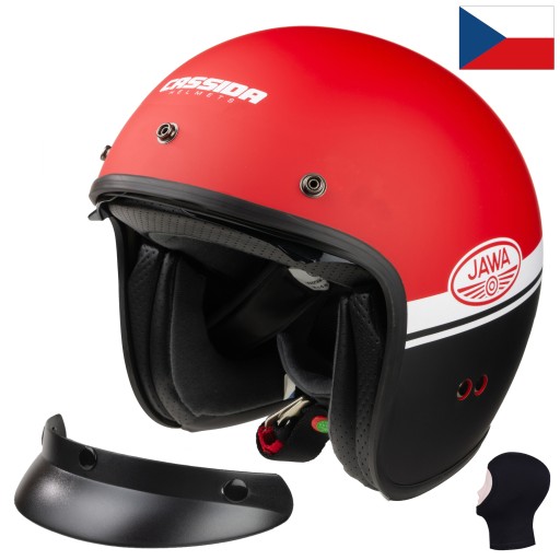 CITY RED JAWA KASK CASSIDA Z DASZKIEM I OKULAREM