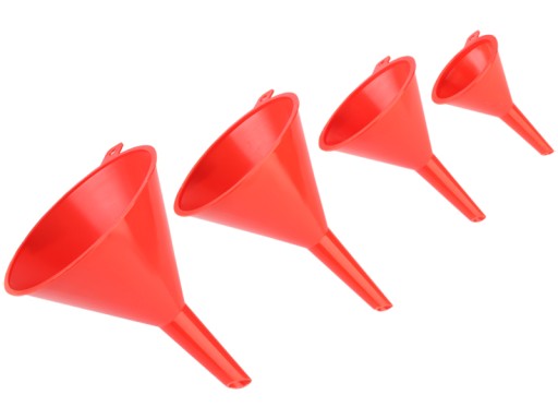 ZESTAW PLASTIKOWYCH LEJKÓW LEJEK LEJKI VOREL 4 SZT