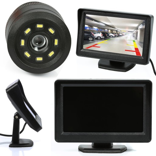KAMERA COFANIA OKRĄGŁA 8 LED MONITOR LCD TFT 4,3''