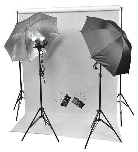 ZESTAW DOMOWE STUDIO 4x125W + TŁO FOTOGRAFICZNE