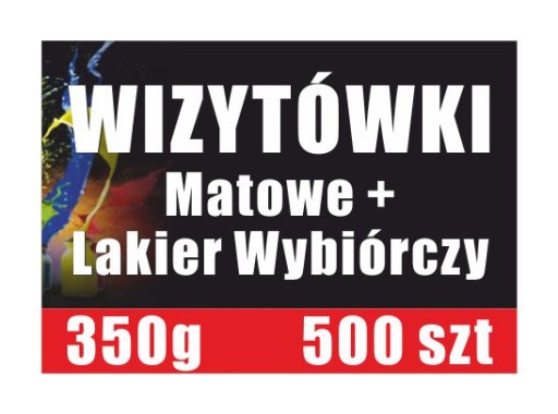 Wizytówki 500 szt Folia SOFT TOUCH + Lakier Wybiórczy
