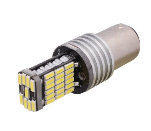 ŻARÓWKA LED 45 SMD 4014 P21/5W BAY15D BIAŁA