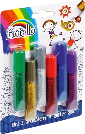 Klej w płynie brokatowy FIORELLO z brokatem 6 ml 6 kol