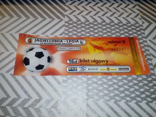 Bilet Jagiellonia - Legia Warszawa 13.04.2004