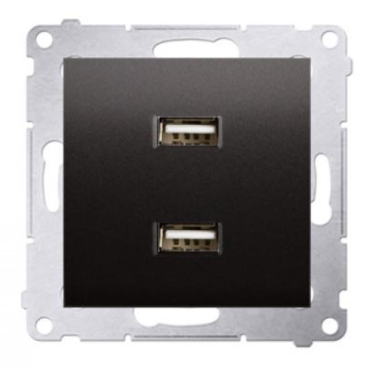 SIMON 54 GNIAZDO ŁADOWARKA USB 2,1A ANTRACYT