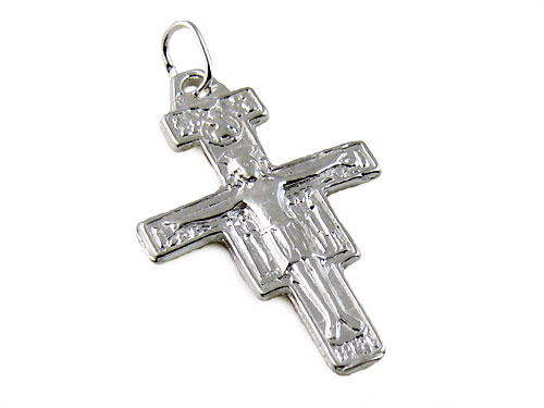 KRZYŻYK KRZYŻ SAN DAMIANO FRANCISZKAŃSKI SREBRNY