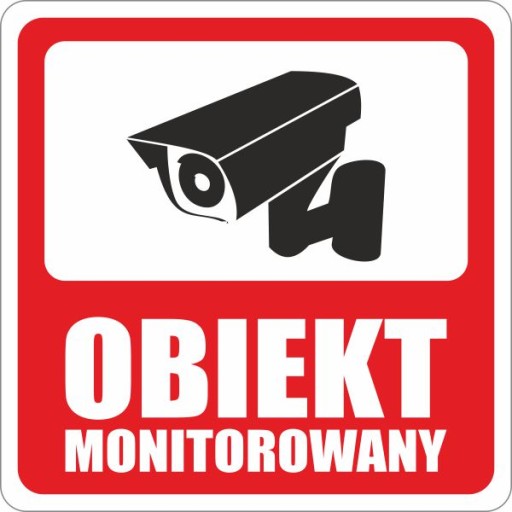 Naklejka OBIEKT MONITOROWANY 10x10 cm
