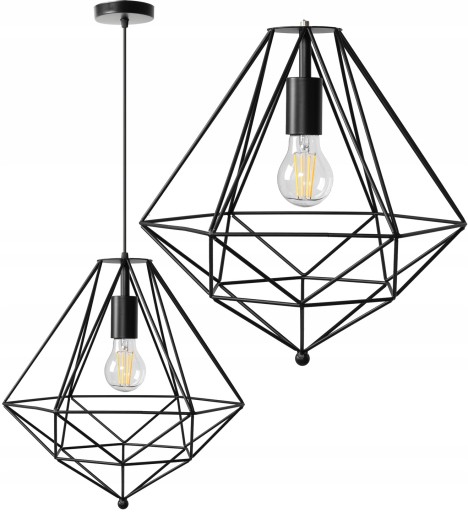 LAMPA SUFITOWA WISZĄCA DRUCIANA BLACK APP218