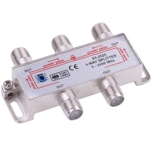 SPLITTER 4 WAY 5-2450MHz