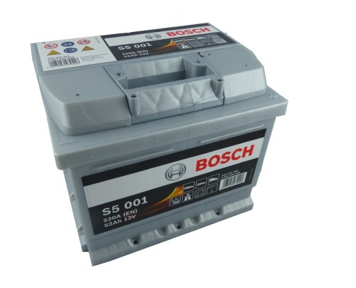 AKUMULATOR BOSCH S5 001 52AH 520A 12V