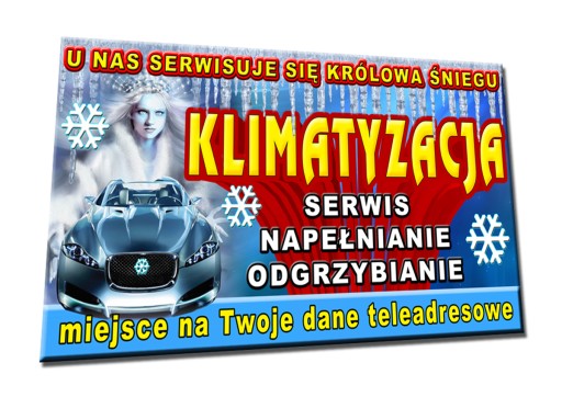 BANER 2x1m AUTO SERWIS KLIMATYZACJI napełnianie