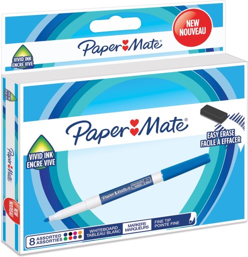 MARKERy do TABLICY SUCHOŚCIERALNEJ 8szt papermate