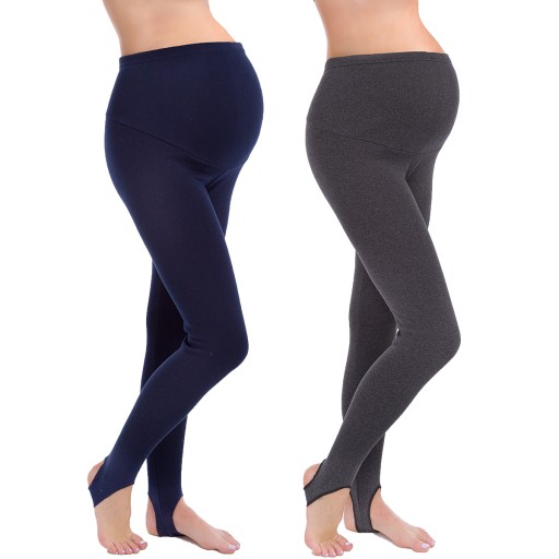 2X LEGGINSY OCIEPLANE CIĄŻA ZAPIĘTKA GETRY PREG-LS