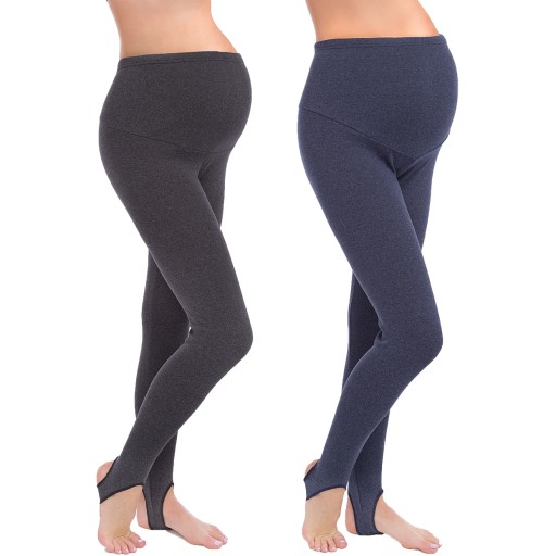 2X LEGGINSY OCIEPLANE CIĄŻA ZAPIĘTKA GETRY PREG-LS