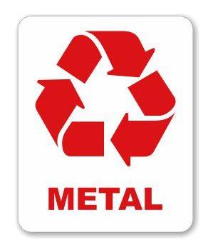 Naklejka METAL na ŚMIETNIK kosz do SEGREGACJI bio