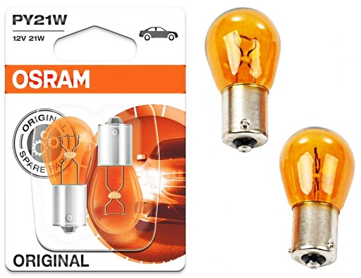 OSRAM ORIGINAL ŻARÓWKI PY21W 12V 21W BAU15S DUO