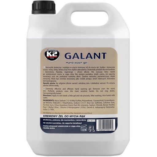 K2 GALANT PASTA KREM ŻEL BHP DO MYCIA RĄK 5L