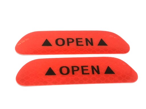 2 NAKLEJKA ODBLASKOWA OPEN NA AUTO DRZWI ODBLASK