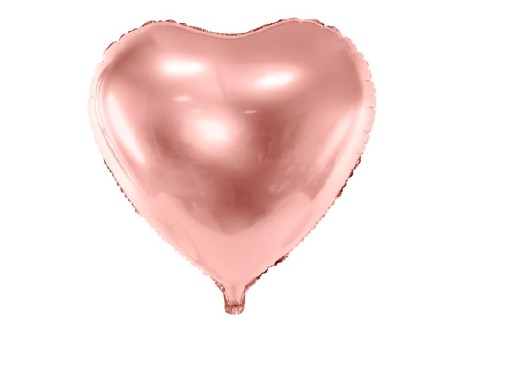 ZESTAW różowe złoto Rose Gold balon Serce 61 cm