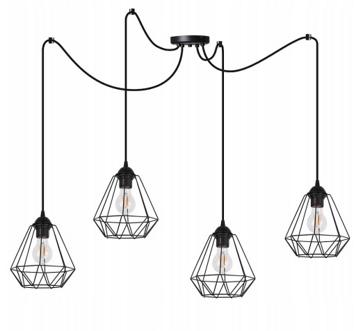 LAMPA SUFITOWA KOSZ LOFT DIAMENT PAJĄK4 DRUCIAKE27