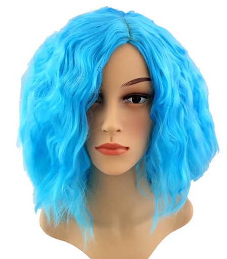 PERUKA COSPLAY 40 CM BOB GLAM ROCK NIEBIESKI NEO