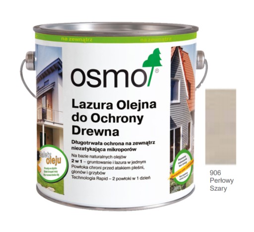 OSMO LAZURA OLEJNA DO DREWNA 2,5L PERŁOW-SZARY 906