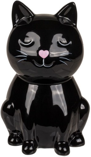 CERAMICZNA SKARBONKA KOTEK KOT CZARNY 15 cm