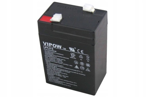 VIPOW AKUMULATOR ŻELOWY ŁADOWALNY 6V 4,5AH