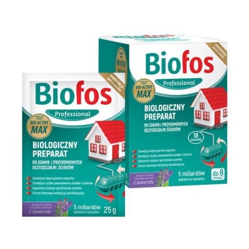 BIOFOS 18 SASZETKI BAKTERIE DO SZAMB OCZYSZCZALNI