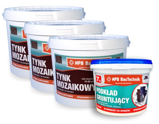 Tynk Mozaikowy 39kg BIAŁY + BROKAT + Grunt 7kg