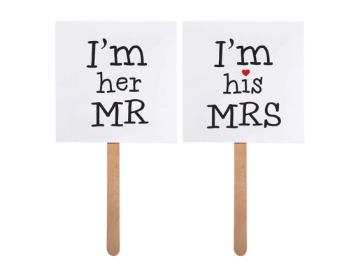 FOTOBUDKA Rekwizyty do zdjęć Im His MRS Im Her MR