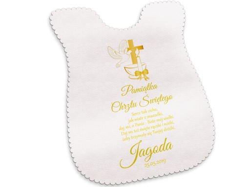 SZATKA NA CHRZEST ŚWIĘTY PERSONALIZOWANA IMIĘ
