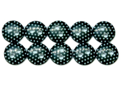 GUZIKI 10mm KROPKI groszki guziczki CZARNE 10szt