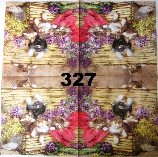 Serwetki do decoupage-1szt-KOTKI I PIESKI -NR 327