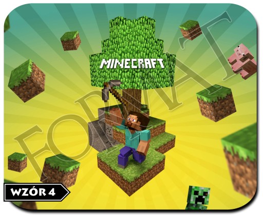 Podkładka pod mysz MINECRAFT - JAKOŚĆ HD + NAPIS!