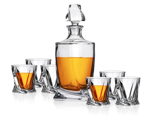 Komplet do whisky Quadro Bohemia 6 szkl.+karafka