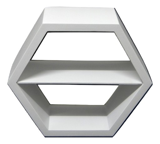 DREWNIANA PÓŁKA PLASTER MIODU HEXAGON BIAŁA