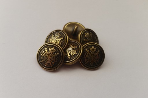 GUZIK METALOWY - STARE ZŁOTO - HERB - guziki-15 mm
