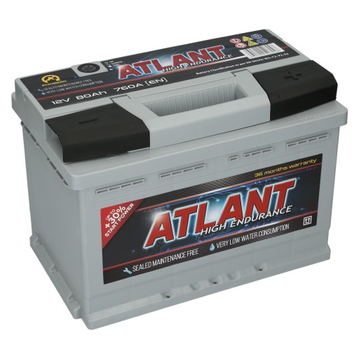Akumulator ATLANT 12V 80Ah 760A (EN) P+