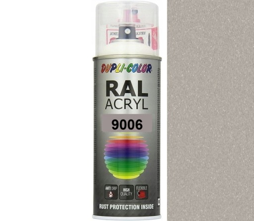 MOTIP RAL ACRYL 9006 PÓŁMAT DUPLI-COLOR FARBA AKRYL SPRAY 400 ML