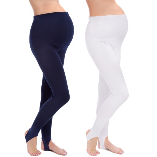 2X LEGGINSY OCIEPLANE CIĄŻA ZAPIĘTKA GETRY PREG-LS