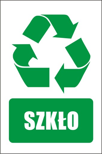 NAKLEJKA INFORMACYJNA - ODPADY KOMUNALNE - SZKŁO