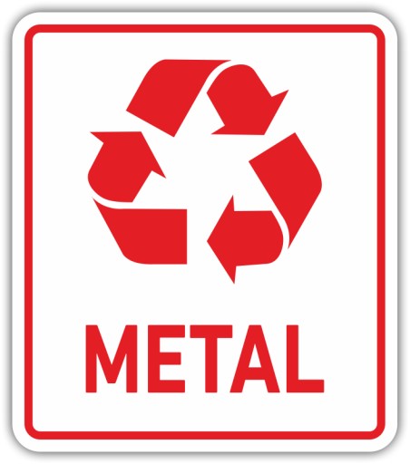 METAL - Naklejka na kosz segregacja śmieci 15 cm