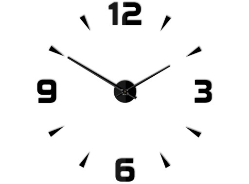Nowoczesny NAKLEJANY zegar na ścianę CICHY 70 CM
