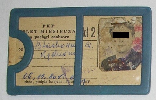 STARY BILET MIESIĘCZNY KOLEJ PKP + ETUI KĘDZIERZYN