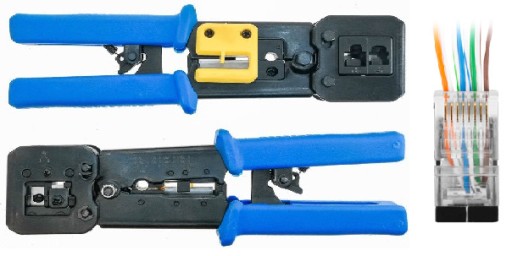 Zaciskarka wtyk RJ45 Rj12 przelotowe pass through